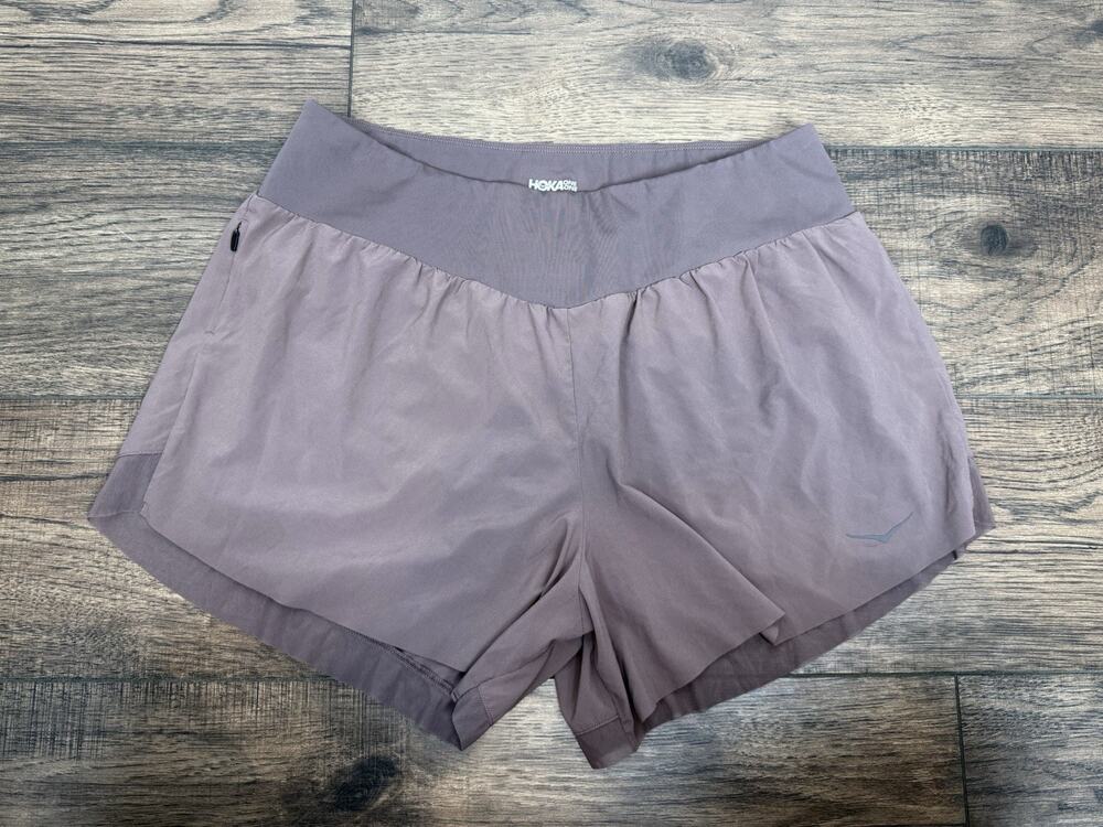 HOKA Women’s Glide 4" Running Shorts Purple Sz Large Lined Athletic Activewear